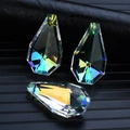 Faceted teardrop crystal pendant with colorful AB coating for lighting and jewelry DIY - 50MM Double-Sided Pear / Rainbow AB