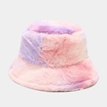 Cappello a secchiello in peluche tie-dye con sfumature rosa, viola e arancione - M(56-58cm) / Tie-Dye Viola Rosa