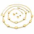Golden titanium steel jewelry set with heart pendants and elegant snake bone chain - Golden Heart Style (KS198579-HR)