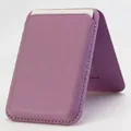 Purple leather MagSafe wallet for iPhone 16 with reinforced stitching and slim design - Taro Purple / OPP Bag