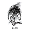 Waterproof temporary tattoo featuring scorpion, pyramid, and clock dial design TH-339 - Th-339 / 210*148mm