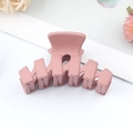 Matte lotus pink hair claw clip in Morandi style for elegant ponytail styling - Pink