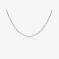 Classic silver S925 rope chain necklace with a polished finish and minimalist design - Platinum-132 (Silver Rope Chain)