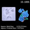 Weiße 3D Rosen Silikonform und blaues florales Handwerk mit detaillierten Blütenblättern - Stil 1 Rosencluster / Transparent