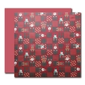 Waterproof Christmas wrapping paper featuring Santa and reindeer patchwork patterns - Christmas Plaid / 10 Sheets/Pack (49x49cm) / Red