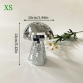 Silberne Spiegel-Pilz-Discokugel Deko Größe XS 13cm hoch mit kleinen Gänseblümchen - XS-Durchmesser 10CM / Silber