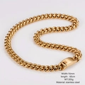 Dettaglio della collana groumette in acciaio inossidabile dorato da 16mm con chiusura quadra - Oro-16mm (AML02944)