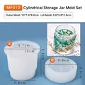 Cylindrical storage jar resin mold set with lid for DIY handicraft and storage - Thin Cylindrical Bottle