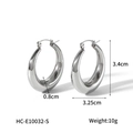 Specifiche dettagliate delle dimensioni per orecchini a cerchio in acciaio lucido - Argento (HC-E10032-S)