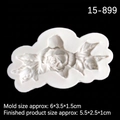 Stampo in silicone 3D a forma di rosa per fondant e resina, misura 6x3,5x1,5 cm - Stile 1 / Grigio