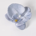 Testa di orchidea artificiale azzurra con venature scure per decorazioni fai-da-te - Seta Grigio (Grande)
