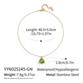Details zu Größe und Gewicht der 18K vergoldeten Edelstahlkette mit Merkmalen - Grüner Dreieck Stil (YYN025245-GN)