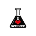 Broche en émail en forme de bécher avec texte 'I ❤️ SCIENCE' sur fiole noire - Style de Fiole I Love Science (QHXZ2261)