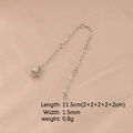Polished silver stainless steel extender chain with lobster clasp and adjustable segments - Steel Color 5 Segments
