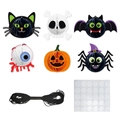 Set decorazioni di carta a nido d'ape per Halloween con ragno, zucca, pipistrello e teschi - Decorazione Appesa Gatto Nero Ragno Zucca Scheletro Occhio Pipistrello (Y-00443)