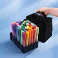 Set de 48 rotuladores de pintura acrílica con estuche negro portátil y base firme - Estilo Estándar de Color / 48 Colores
