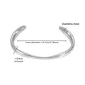 Zilveren golvende roestvrijstalen open armband met 0,9 cm breedte en strak ontwerp - Stalen Geometrische Manchetarmband (Z474)