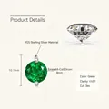 S925 sterling silver necklace with 8mm emerald green zircon and invisible cord - 2ct Emerald Color Zircon Necklace