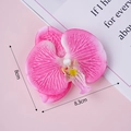 Pink artificial orchid flower head with 8.3cm width for cake decoration and wedding decor - Simulation Butterfly Orchid Head / Rose Red