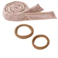 Pinkish brown velvet heatless hair curler set with matching elastic scrunchies - Camel Small Scrunchies Set