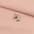 Polished silver dolphin pendant charm made of stainless steel for ocean jewelry making - Dolphin (7#)