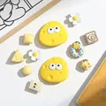Colorful DIY resin charms set with cute stars, flowers, and donuts for bath baskets decoration - Cheese Bread Accessory / Lemon Yellow