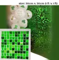 Mirror green square wind shimmer wall panels 30x30cm for festive party background décor - Green