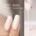 Japanese nail polish gel F054 creamy peach color with matte and glossy finish effect - F054 Creamy White Peach