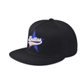 Classic black Dallas embroidery flat brim snapback cotton baseball cap for men and women - Adjustable / Black