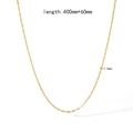 Detail view of 1.5mm 18K gold plated Figaro chain necklace with 400mm+60mm length - Fine Link Chain (TN3414) / Gold