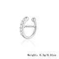925 silver star clip-on nose ring with sparkling cubic zirconia stones and 0.8cm diameter - 5-Diamond Cuff - Silver