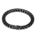 Pulsera cubana de 10mm en acero inoxidable negro mate con cierre rectangular para hombre - Pulsera(KB154572-Z) / Negro