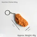 Portachiavi realistico con ala di pollo fritto con consistenza croccante dorata - Ala di Pollo Portachiavi