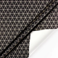 Modern black gift wrapping paper with gold geometric triangle mesh pattern for gifts - Black Base Gold Lines