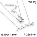 Collana in acciaio inossidabile argento con ciondolo Mama e cristallo da donna - Collana Color Acciaio (KN283416-KLX)