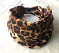 Bohemian style wide elastic headband featuring a trendy leopard print pattern fabric - 105