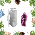 Silicone mold and purple resin sculpture depicting a couple embracing for candle DIY - A Promise of Love (Pregnant Couple)