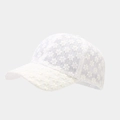 Berretto da baseball in pizzo bianco con ricamo floreale per protezione solare all'aperto - Bianco