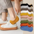 Socquettes invisibles pour femmes en dix couleurs vives, respirantes pour baskets - Taille unique / Couleurs Mélangées Aléatoires