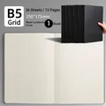 B5 grid notebook with black kraft cover and 72 pages for student practice - B5 Grid Black Card Style