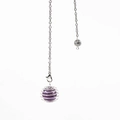 Silver wire spiral cage pendant with purple amethyst bead on a delicate chain necklace - Amethyst