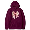 Burgundy Christmas hoodie with large ribbon print and OH Christmas Tree lettering - Burgundy