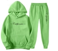 Bright green two-piece tracksuit with hoodie and sweatpants featuring California print - S / Fruit Green