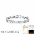 Elegante S925 sterling zilveren tennisarmband met VVS1 moissaniet stenen, 16 cm lengte - 5mm Bubbelarmband (MSB0213) / 16cm (Met GRA-certificaat)