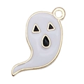 DIY Halloween white enamel ghost charm with gold metal trim for earrings and bracelets - 1pc White Ghost (20x17mm)