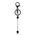 DIY keychain kit featuring black lobster clasp, ring, and beads for custom decoration - Matte Black