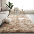 Soft and fluffy light brown long pile plush rug for living room decoration - Tie-dye Light Brown (upgraded Version Thicker And Denser) / Custom Size (Contact Service)