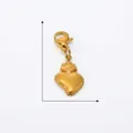 Goldenes Herz-Anhänger aus Edelstahl mit Karabinerverschluss für Bambus-Armbänder - 4 Stück Goldener Heiliges Herz-Anhänger