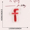 Red embroidered letter F patch with beige border 2.5cm height for DIY clothing - Letter-F