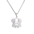 Silver stainless steel necklace with mother and twins hollow pendant for Mother's Day - Silver Twins Style